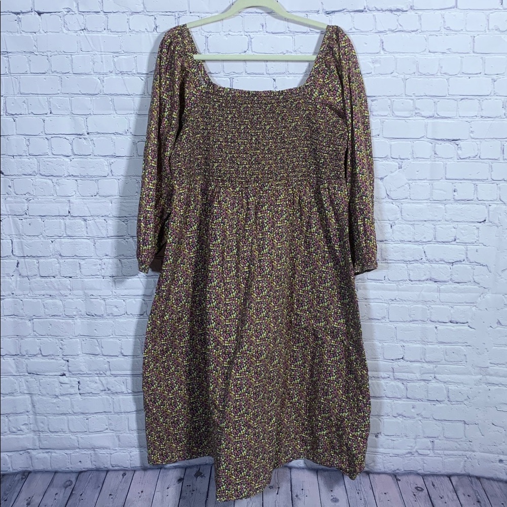 J.Crew Womens Liberty Fabric Cotton Smocked Daydream Midi Dress Floral Pink 3X